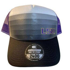 LSU NEW Snapback Trucker Hat Colosseum Athletics Collegiate License Black Purple